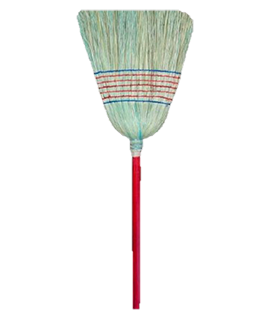 Escoba de Espiga Mediana con Baston de Madera Pintado