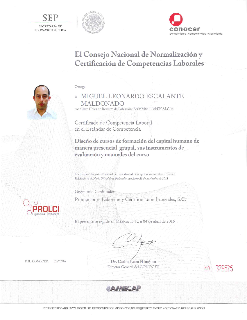 CERTIFICADOS CONOCER